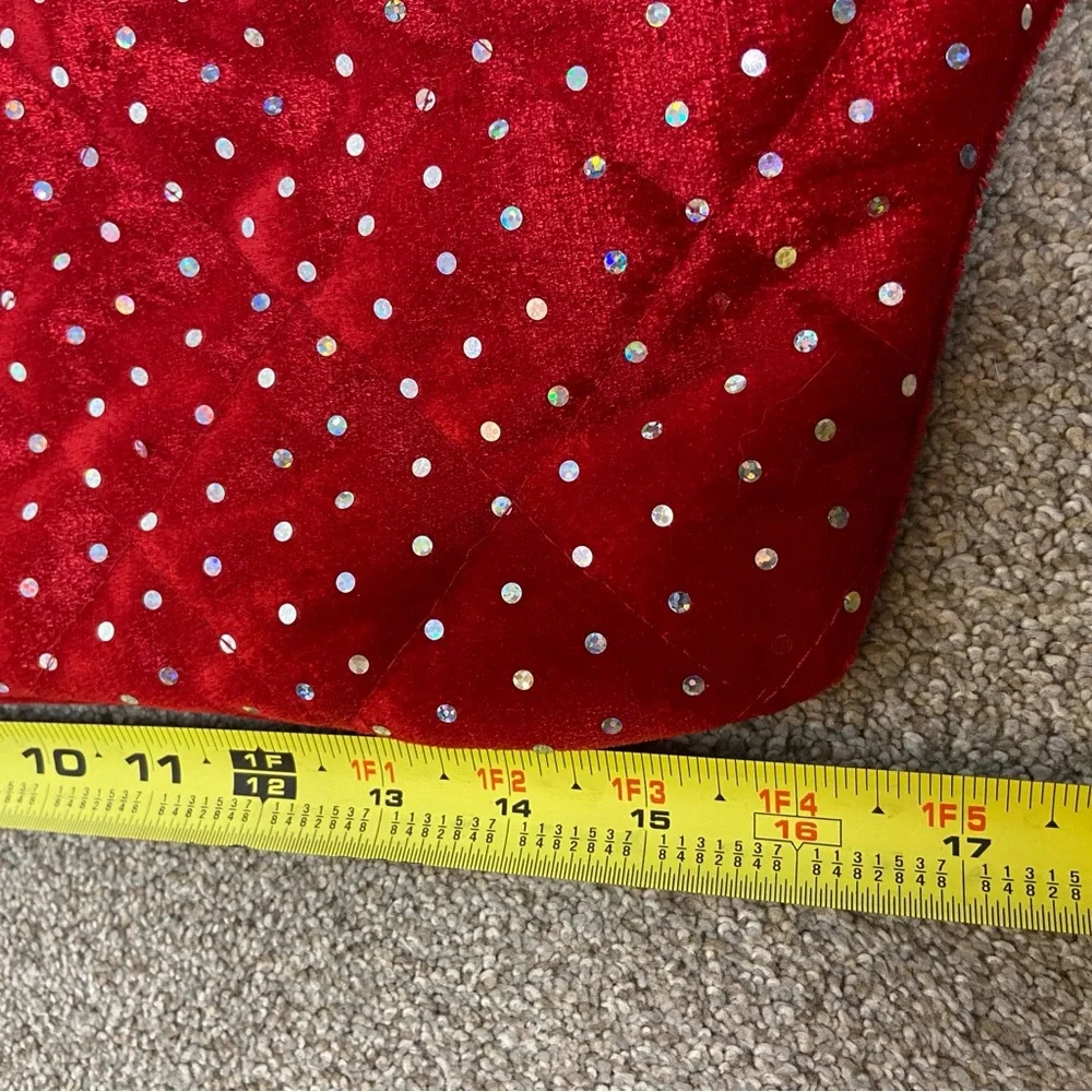 Red Velvet‎ Christmas Stocking with Snowflake Design